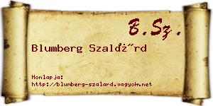 Blumberg Szalárd névjegykártya